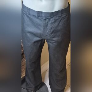 Kenneth Cole Classic Black Linen-Blend Dress Pants